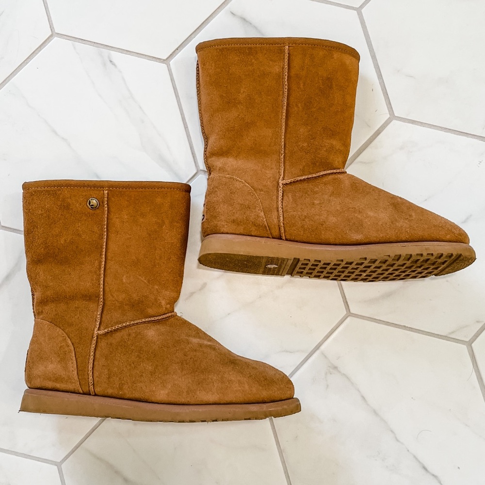 Koolaburra Suede and Shearling Calf-Length Boots